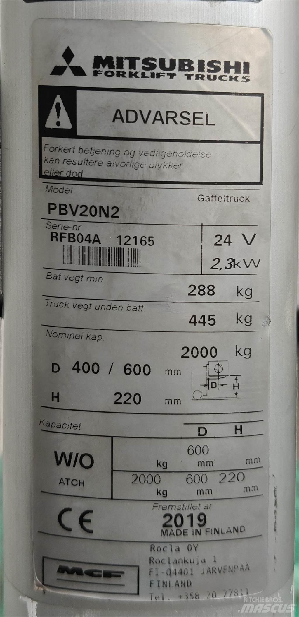 Mitsubishi PBV20N2 Other