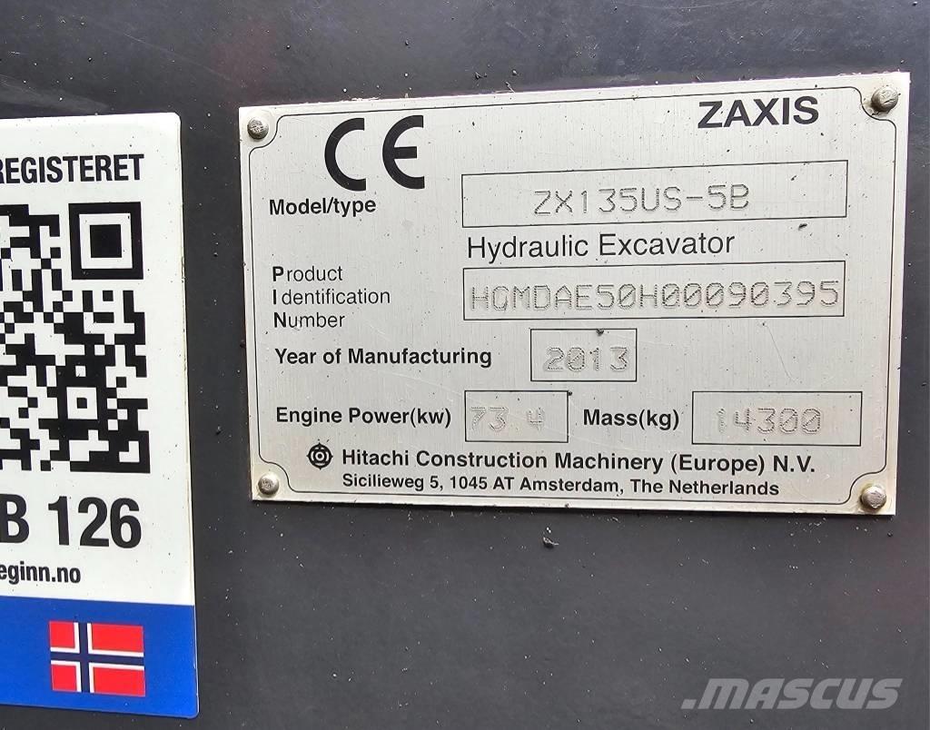 Hitachi ZX 135 US-5 Crawler excavators