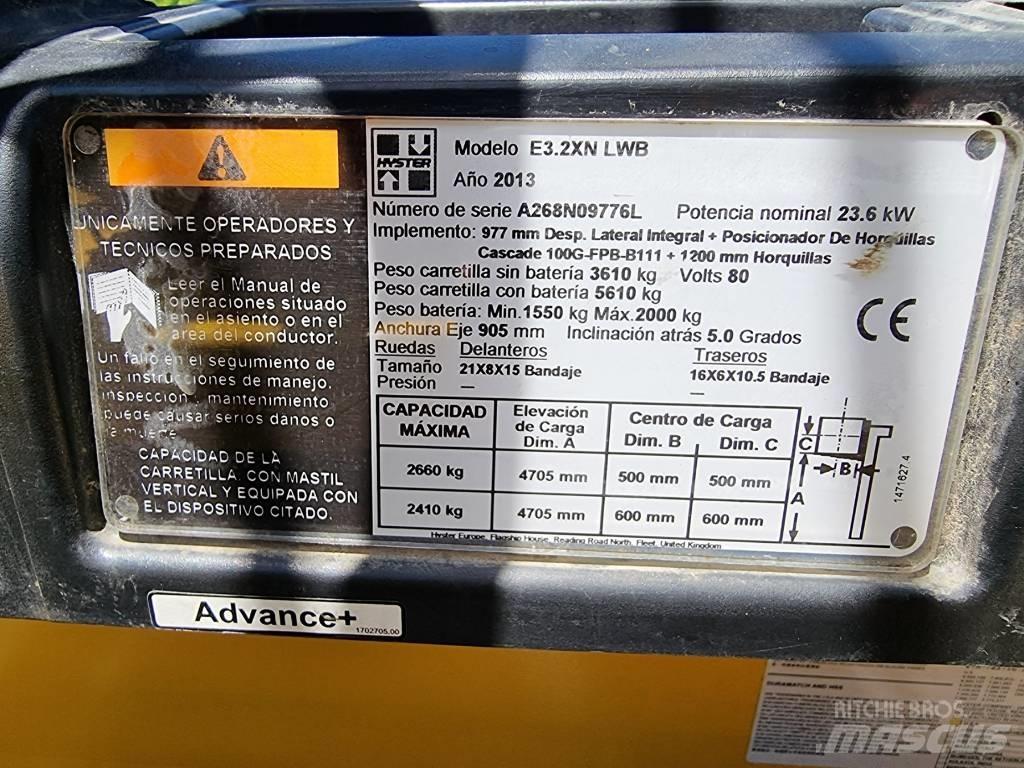 Hyster E 3.20 XN LWB Electric forklift trucks