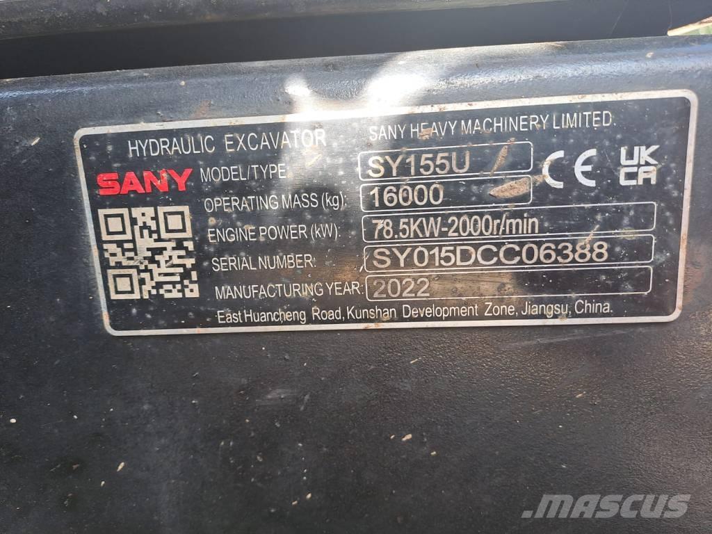 Sany SY 155 U Crawler excavators