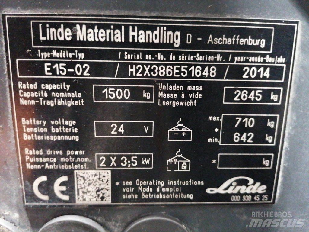 Linde E15-02 Electric forklift trucks