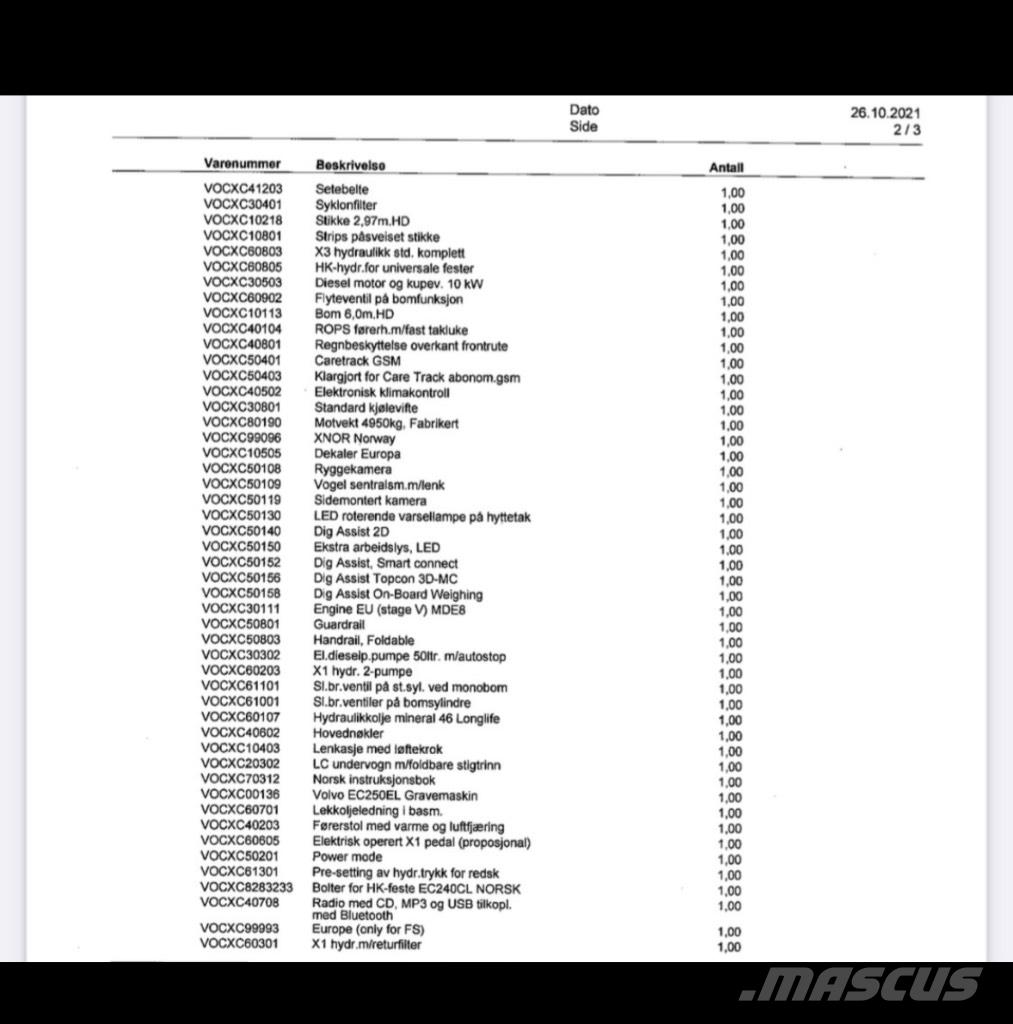Volvo EC 250 EL Crawler excavators