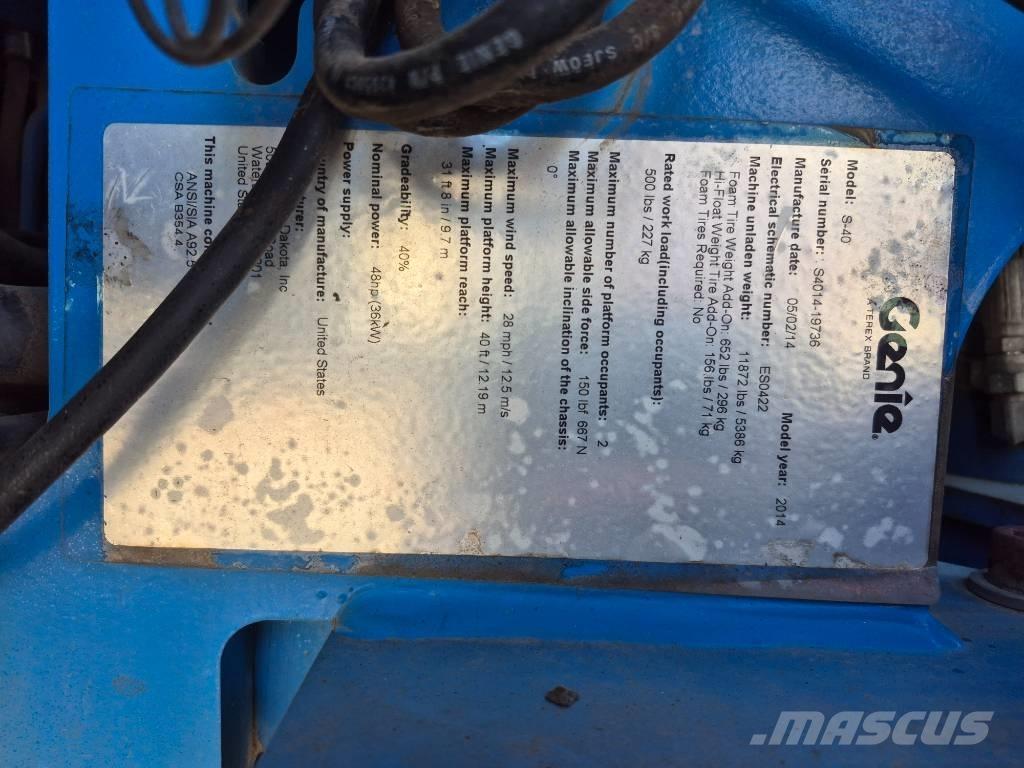 Genie S 40 Telescopic boom lifts