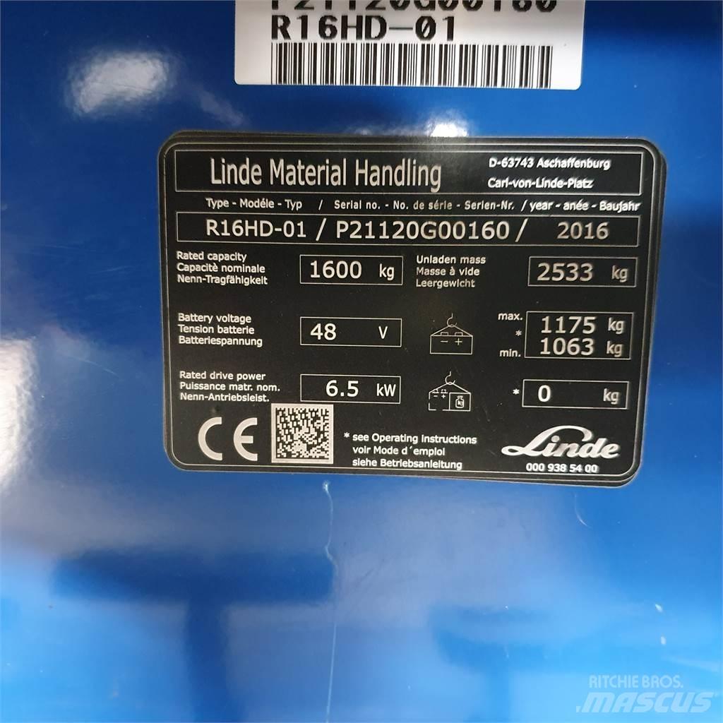 Linde R16HD Reach truck