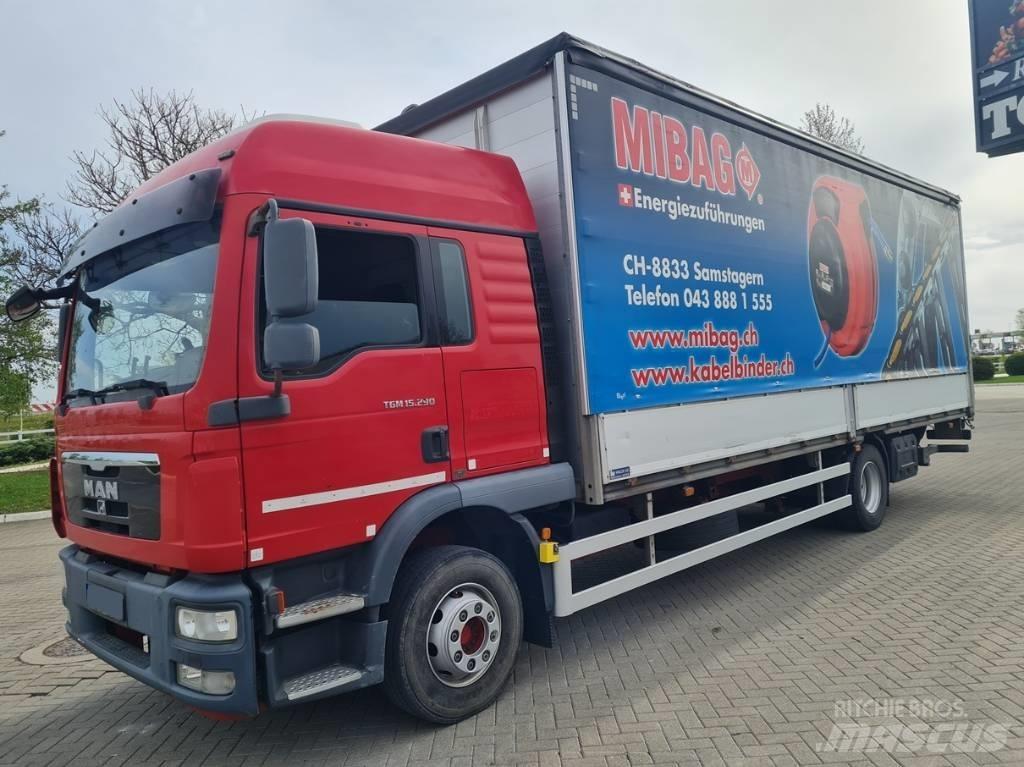 MAN 15.290 / 7.7m / LIFT Curtain sider trucks