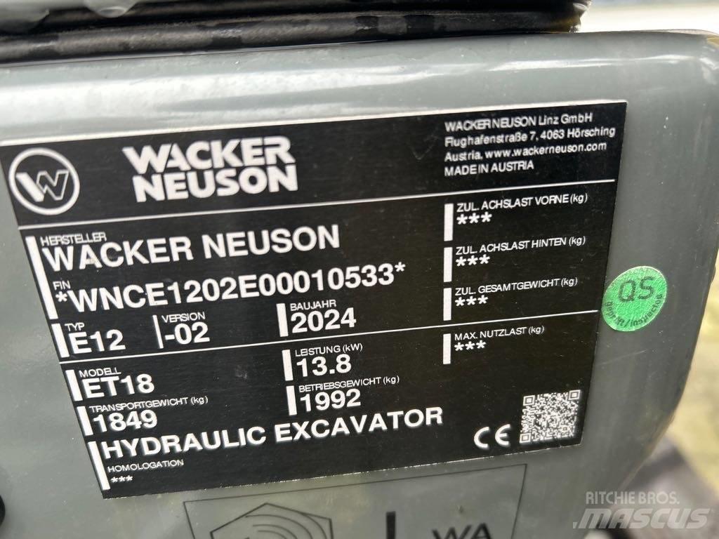 Wacker Neuson ET18 Crawler excavators