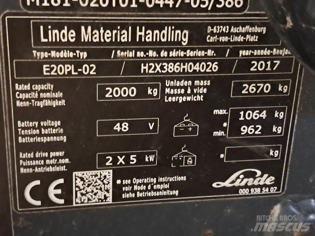 Linde E20PL-02 Electric forklift trucks