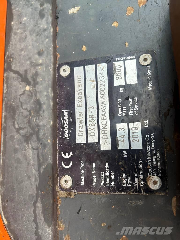 Doosan DX 85 R-3 Mini excavators  7t - 12t