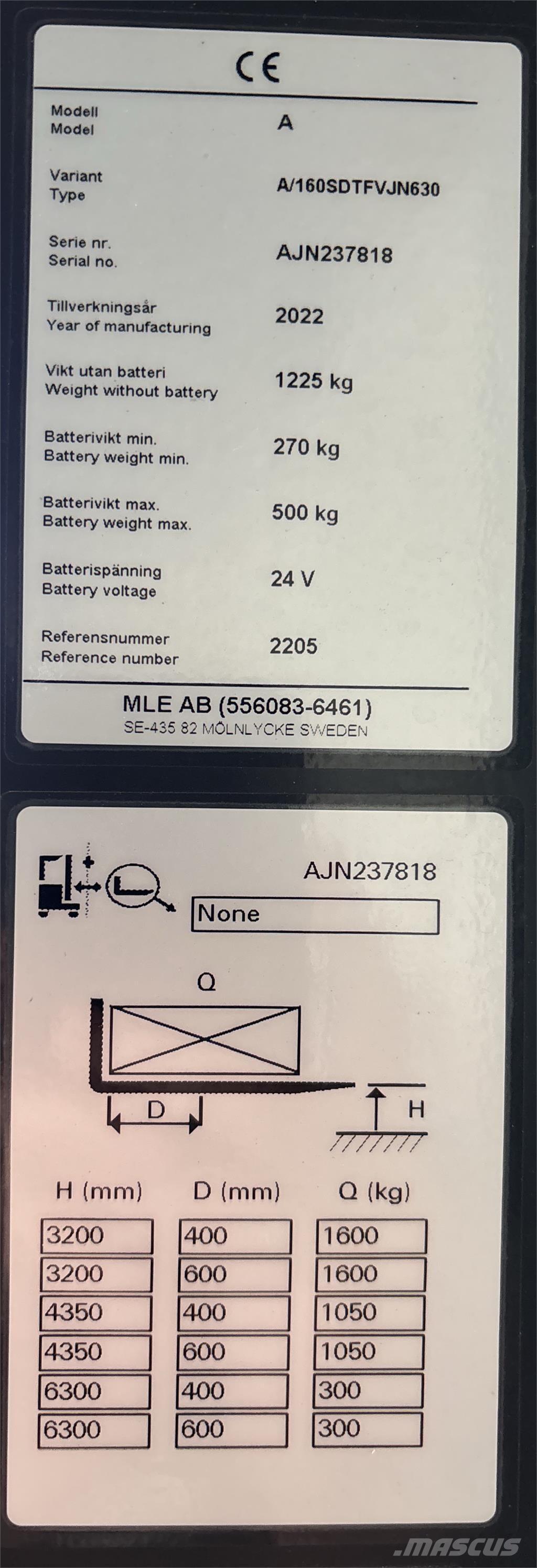 Atlet A160 Self propelled stackers