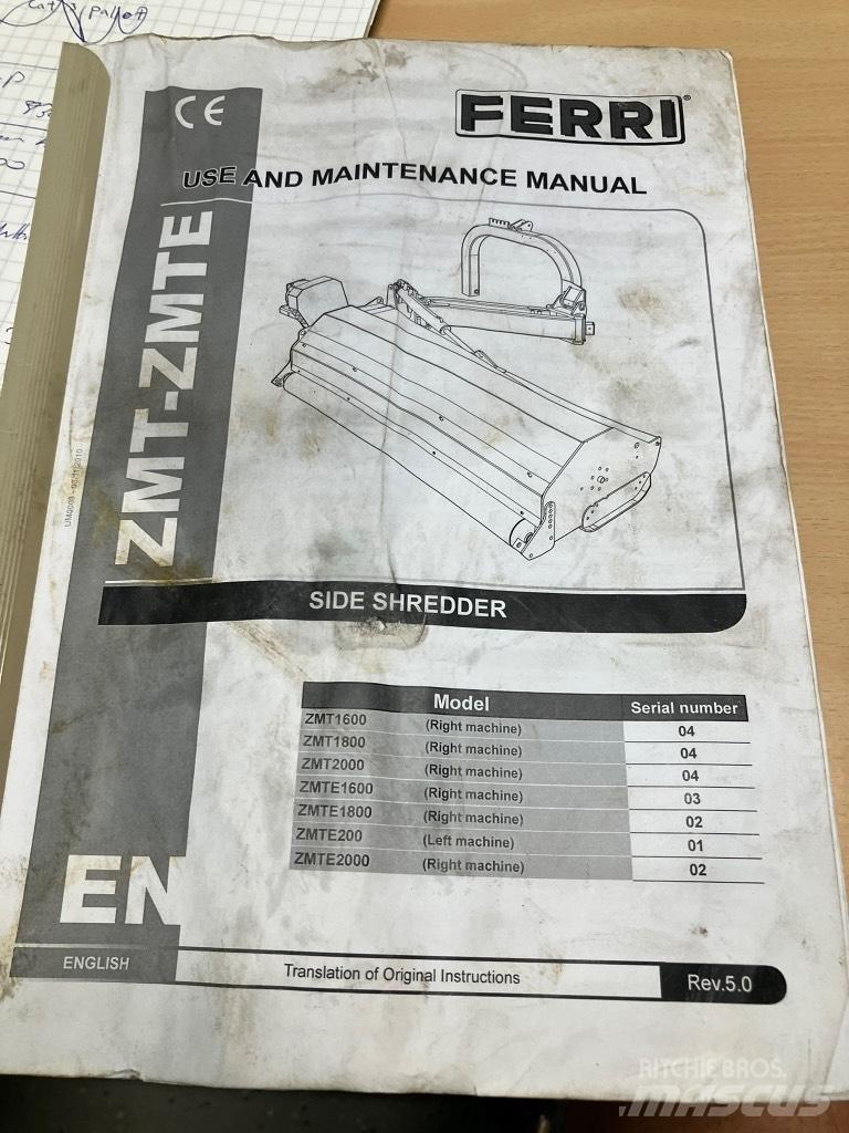 Ferri ZMTE 2000 Pasture mowers and toppers