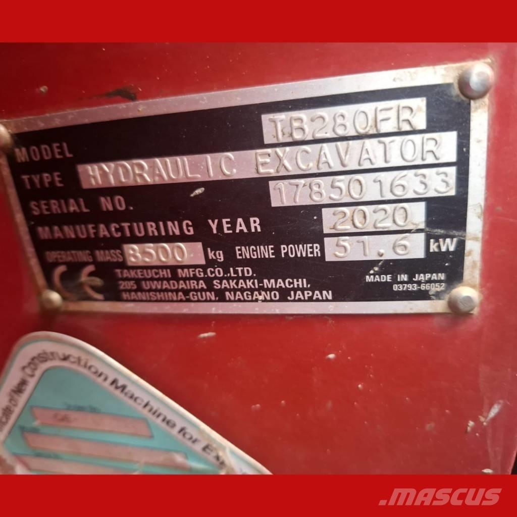 Takeuchi TB 280 FR Mini excavators  7t - 12t