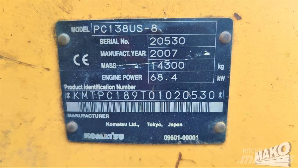Komatsu PC 138 US-8 Crawler excavators
