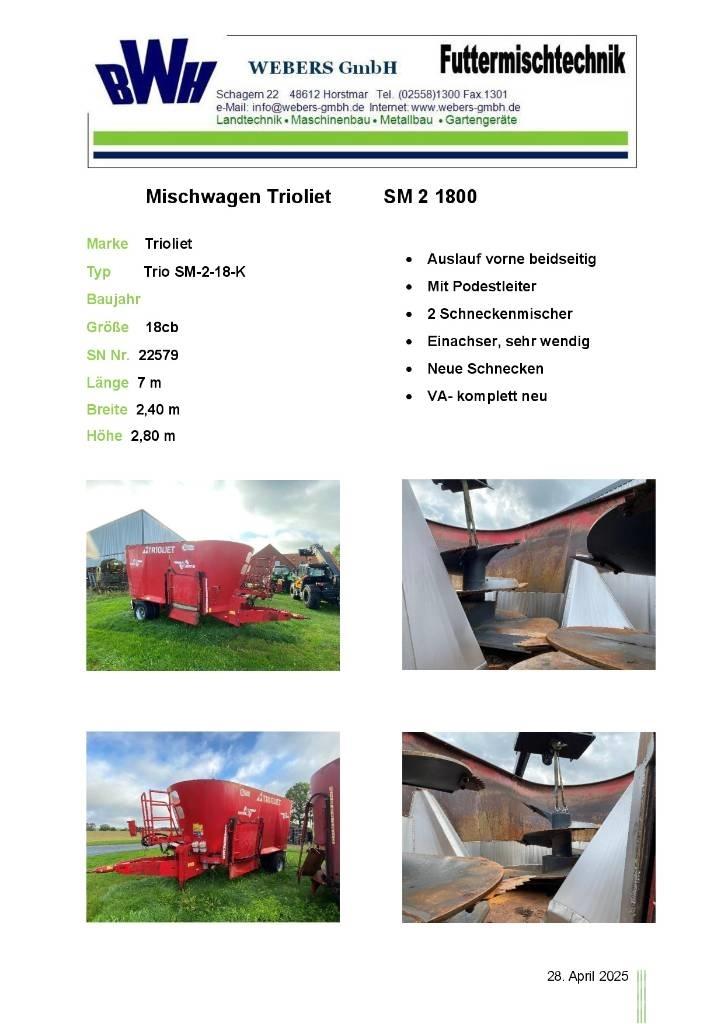 Trioliet SM-2-18-K Feed mixer