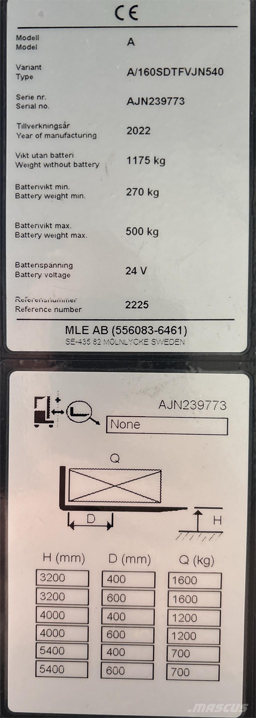 Atlet A160 Self propelled stackers
