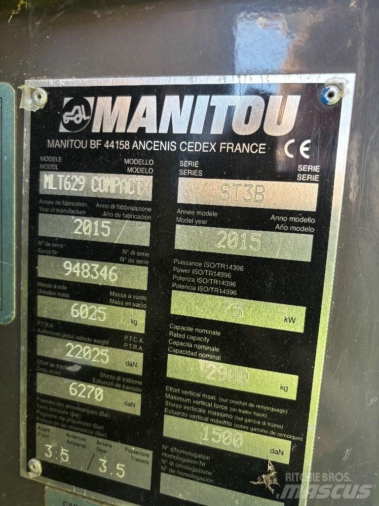 Manitou MLT 629 Telescopic handlers