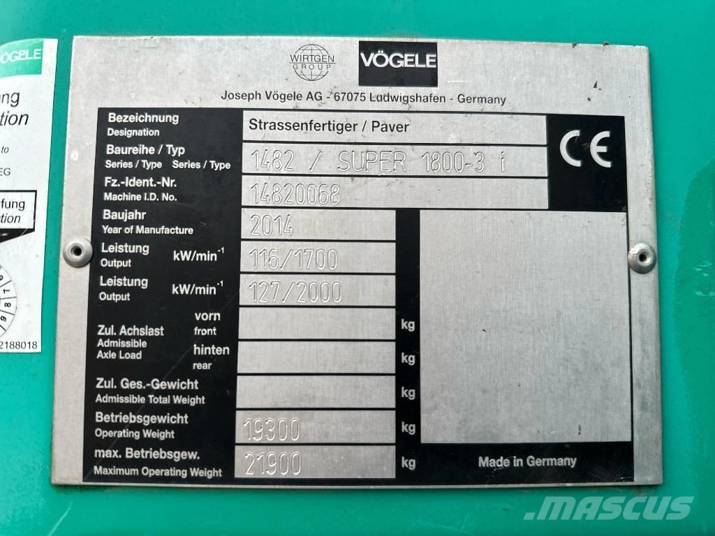 Vögele Super 1800-3i Asphalt pavers