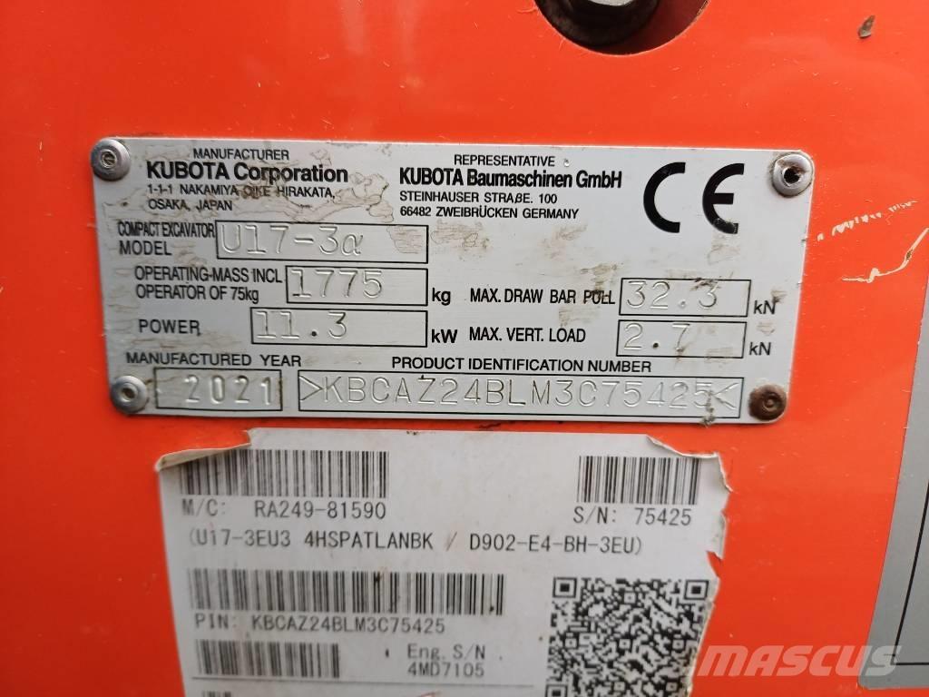 Kubota U 17-3 Mini excavators < 7t (Mini diggers)