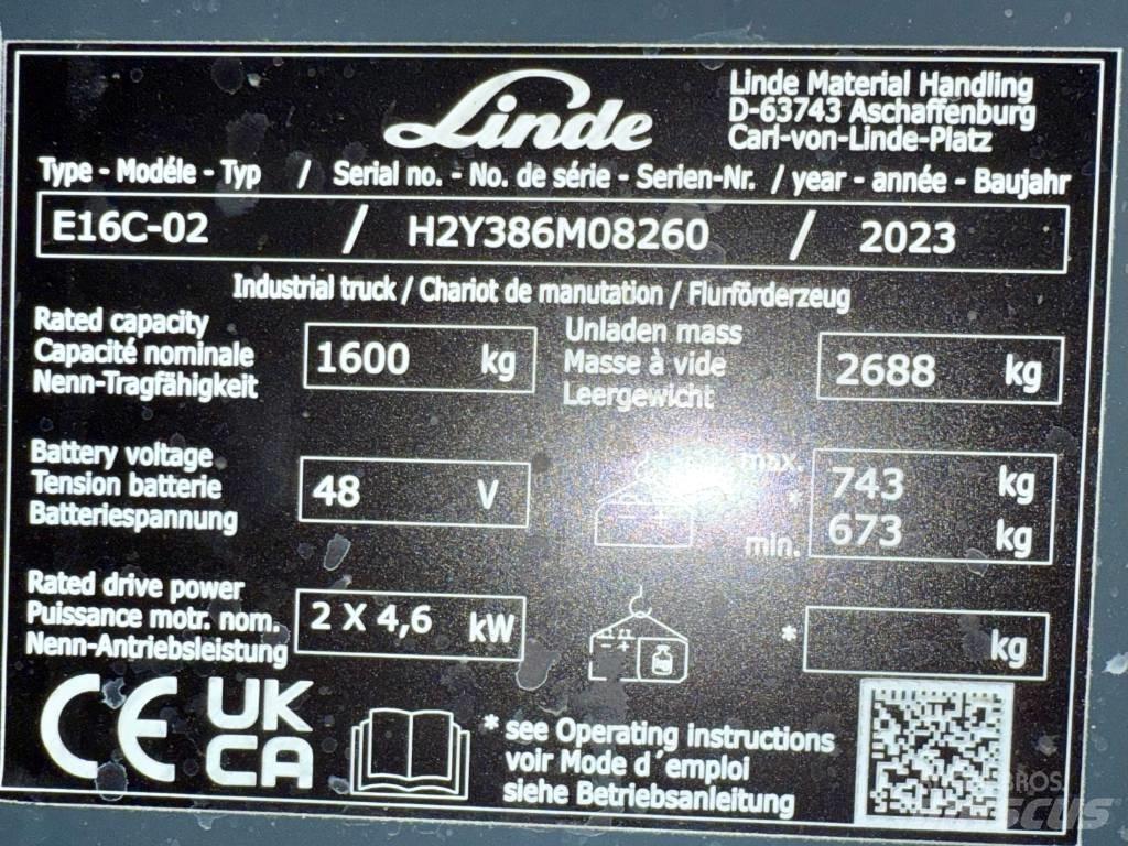 Linde E16C/386-02 Electric forklift trucks
