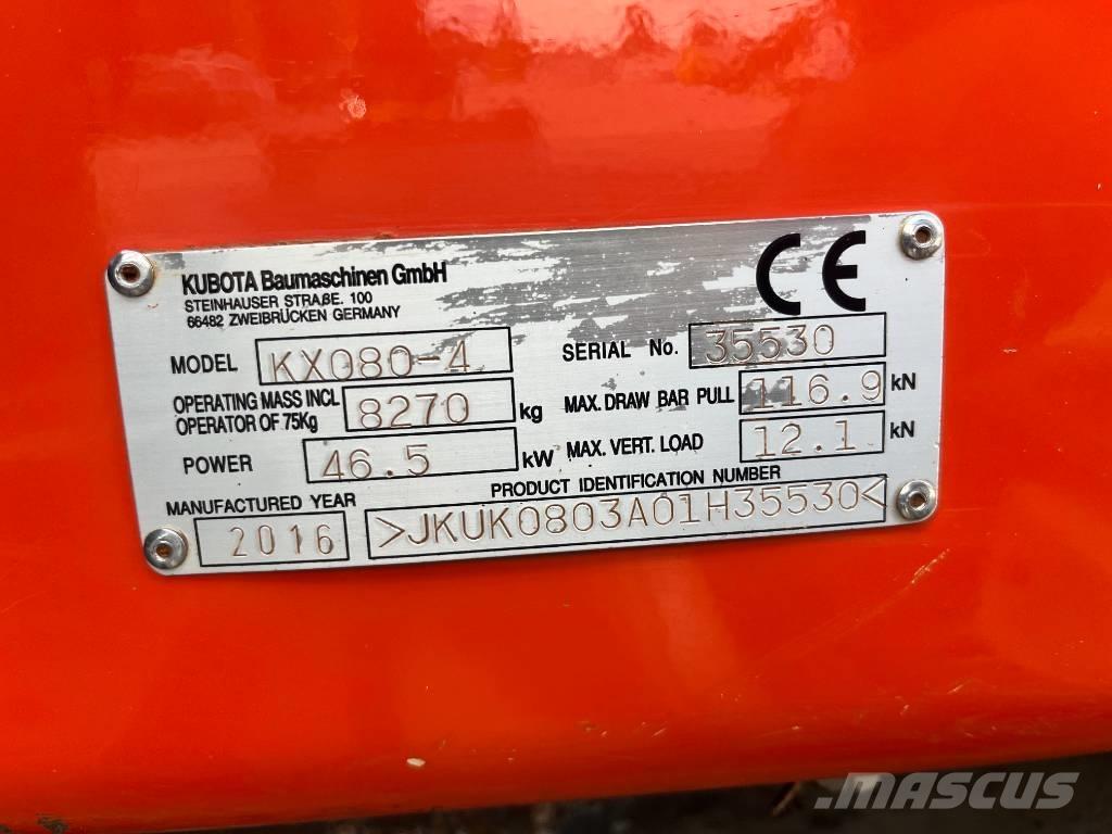 Kubota KX 080 Mini excavators  7t - 12t