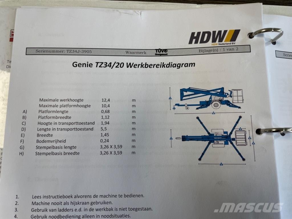 Genie TZ 34/20 Trailer mounted platforms