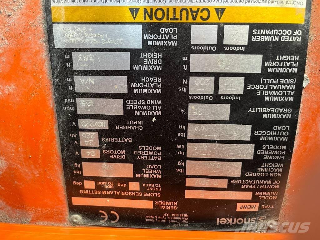 Snorkel TM 12 Used Personnel lifts and access elevators