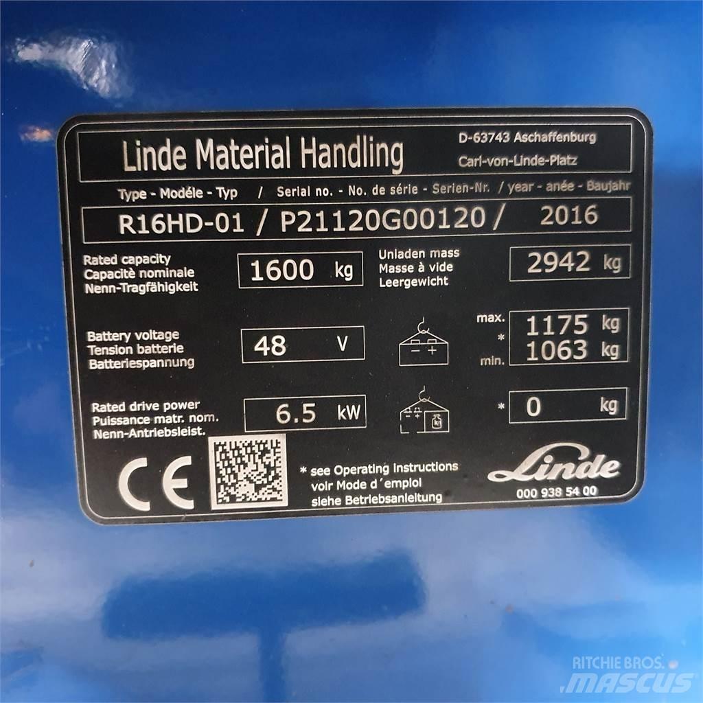 Linde R16HD Reach truck