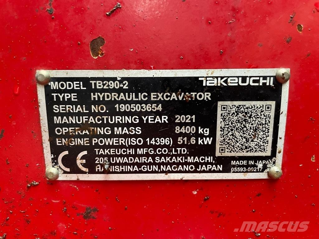 Takeuchi TB 290 Mini excavators  7t - 12t