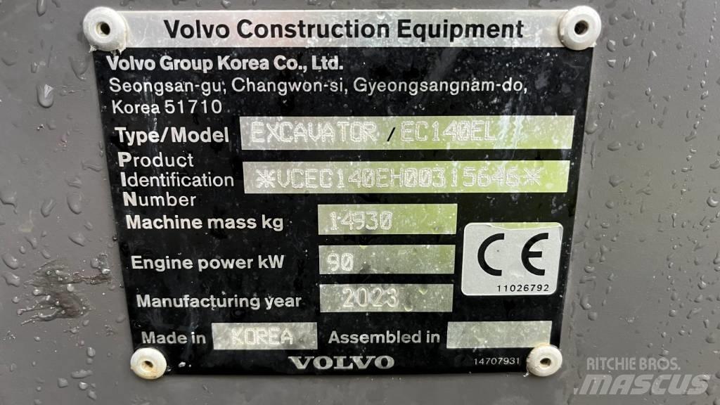 Volvo EC140EL Crawler excavators