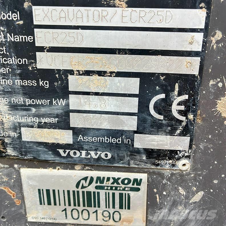 Volvo ECR25D Mini excavators < 7t (Mini diggers)