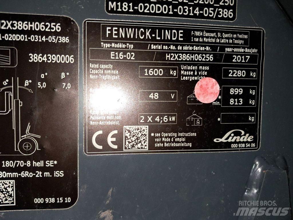 Linde E16-02 Electric forklift trucks