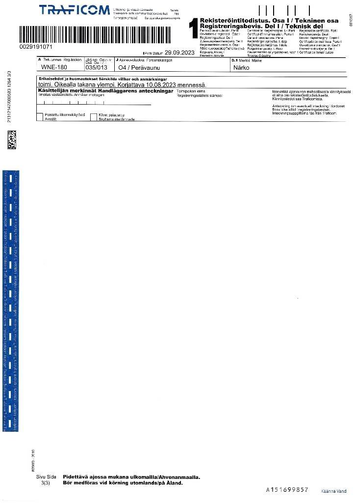 Närko D52B13N61 TPV Box Trailers