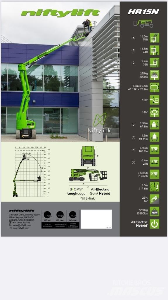 Niftylift HR 15NE Articulated boom lifts