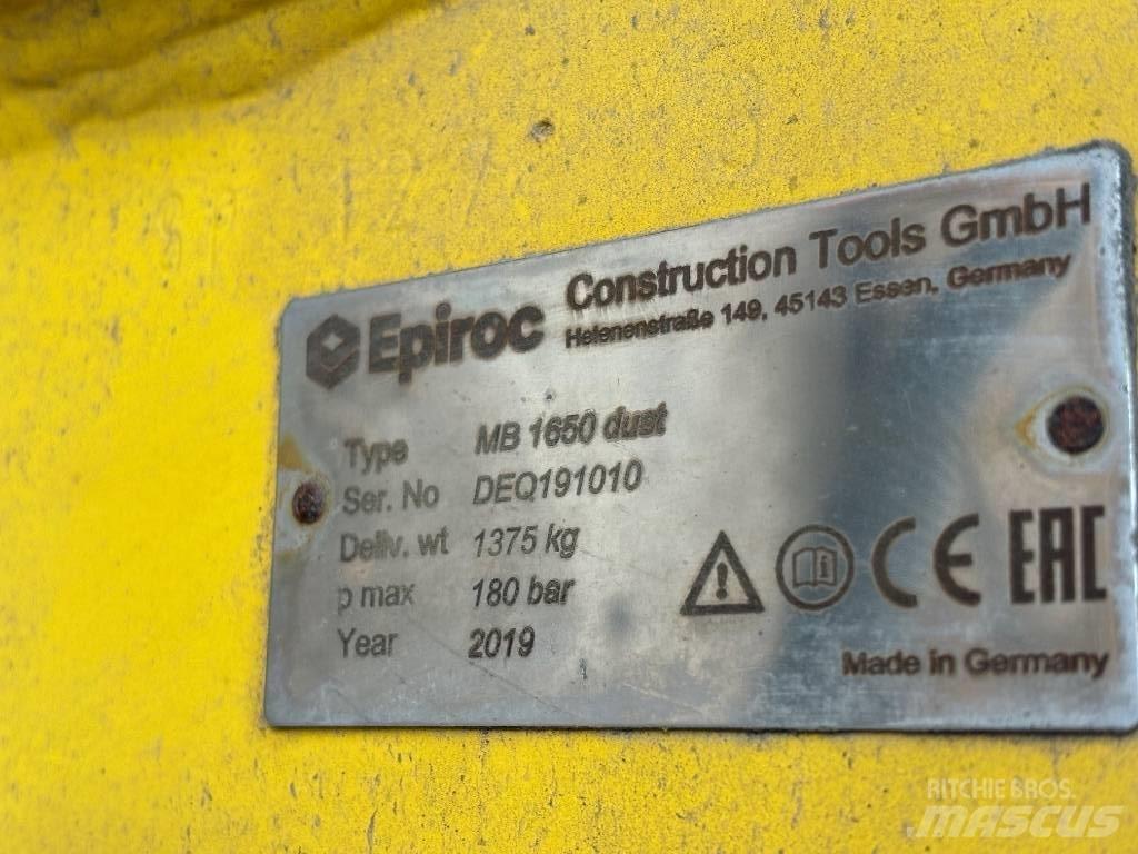 Epiroc MB 1650 Dust Hammers / Breakers