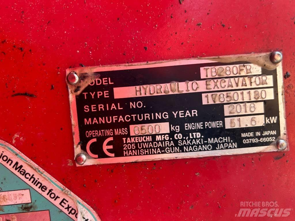 Takeuchi TB280FR Mini excavators  7t - 12t