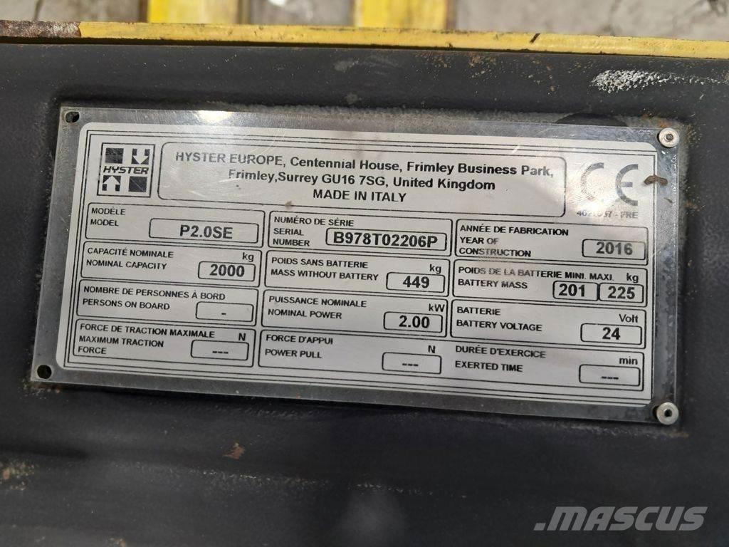Hyster P2.OSE Low lift with platform