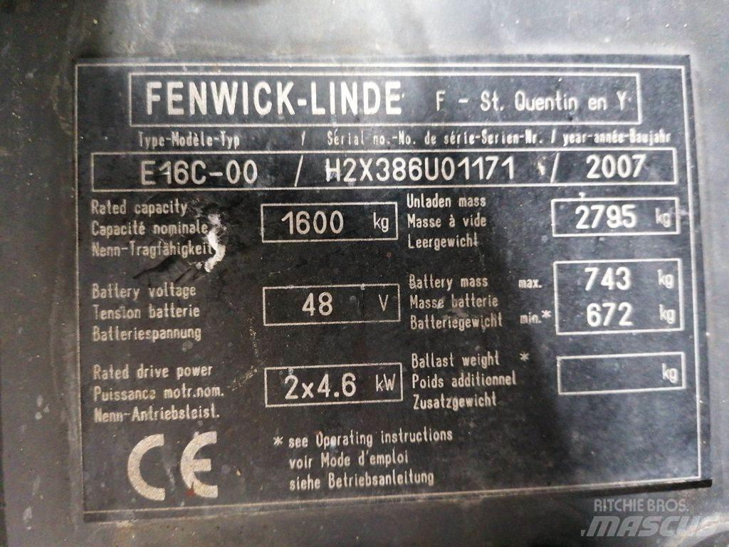 Linde E16C-00 Electric forklift trucks