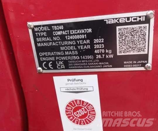 Takeuchi TB 240 DPF Mini excavators < 7t (Mini diggers)