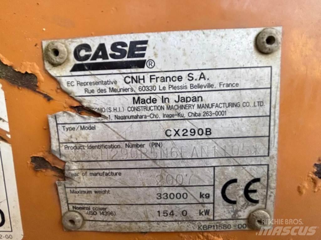 CASE CX290B Crawler excavators