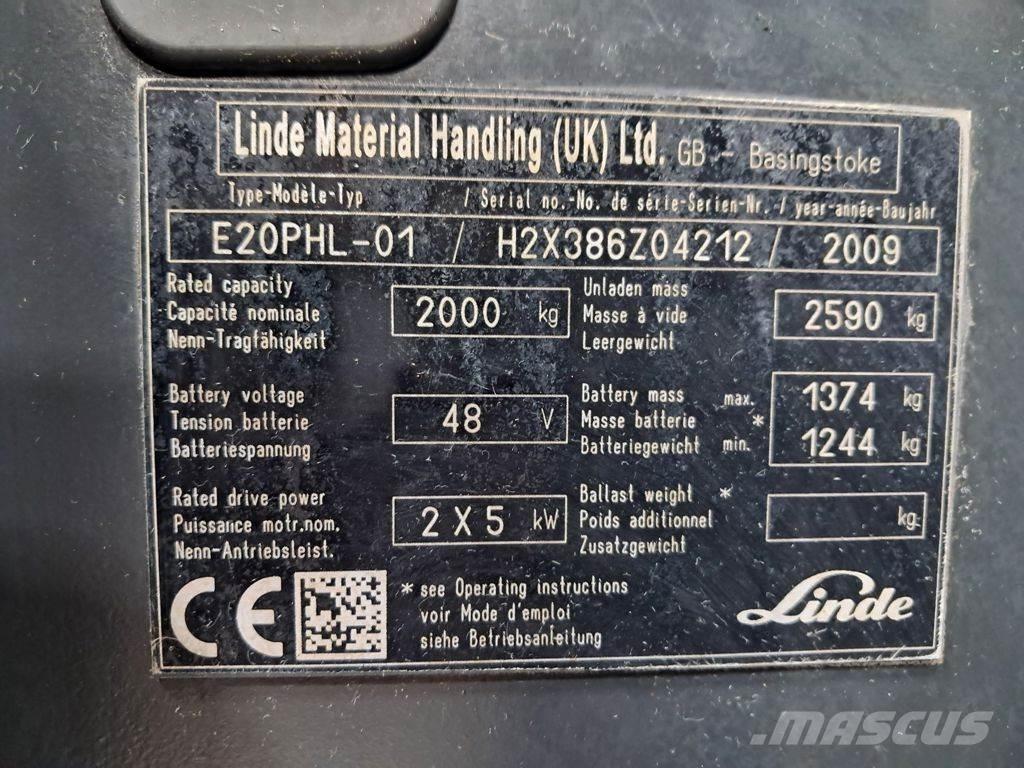 Linde E20PHL-01 Electric forklift trucks