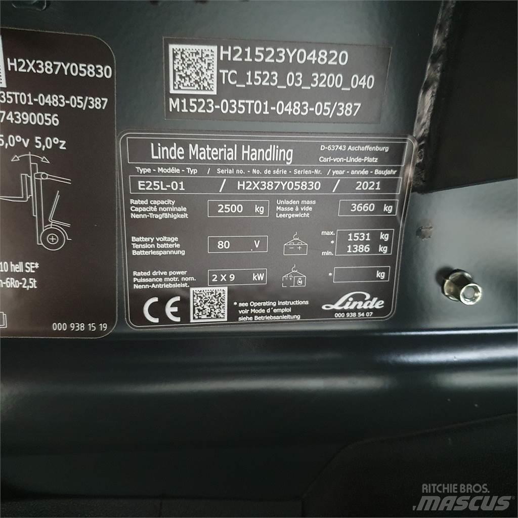 Linde E25L Electric forklift trucks