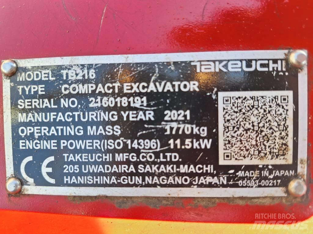 Takeuchi TB 216 Mini excavators < 7t (Mini diggers)