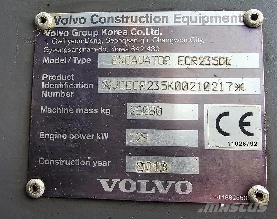 Volvo ECR235 DL Crawler excavators