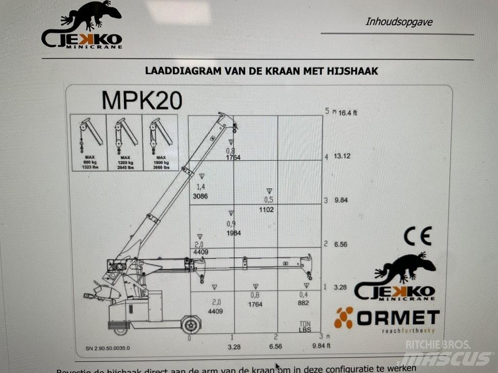 Jekko MPK 20 W Mini cranes