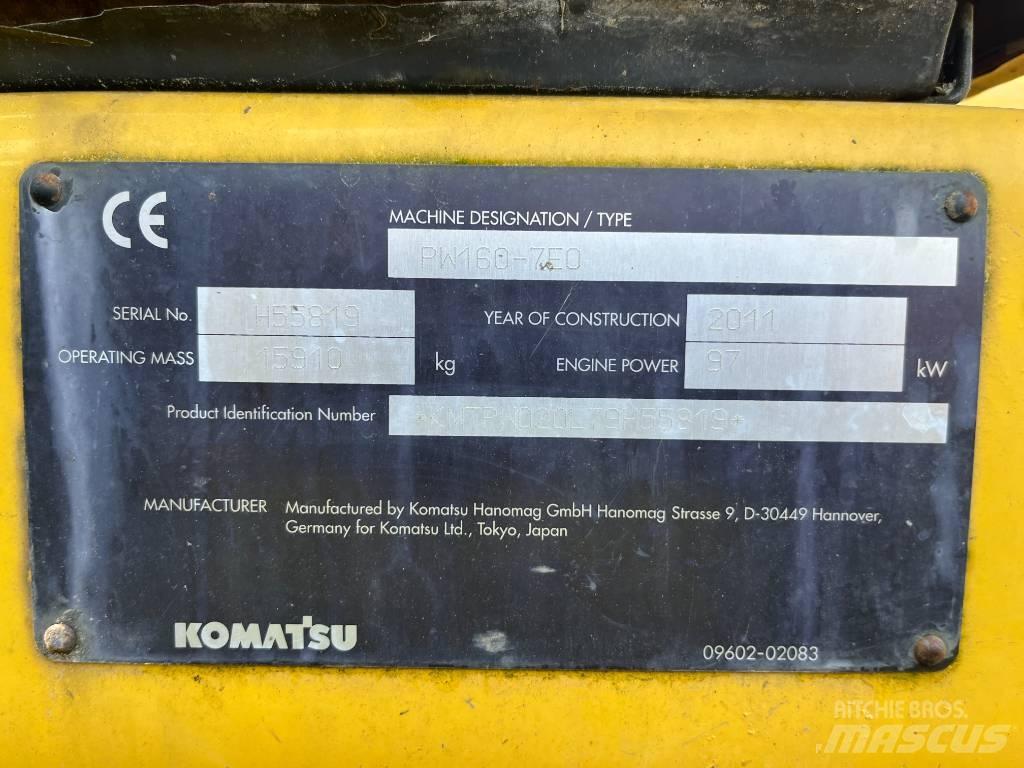 Komatsu PW 160-7 Wheeled excavators