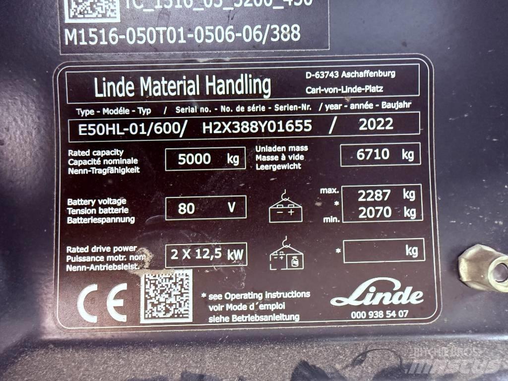 Linde E50/600HL/388 Electric forklift trucks