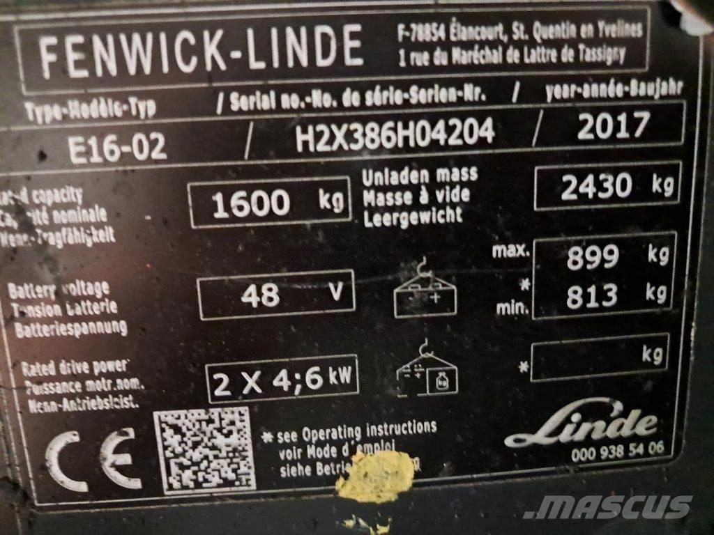 Linde E16-02 Electric forklift trucks