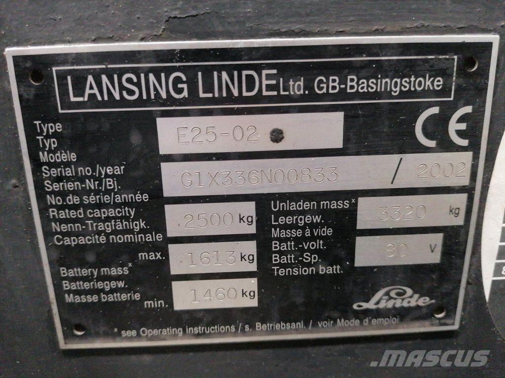 Linde E25-02 Electric forklift trucks