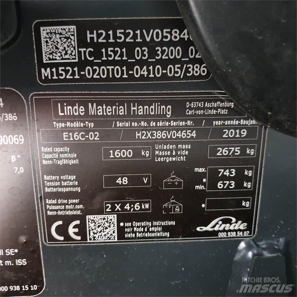Linde E16C Electric forklift trucks