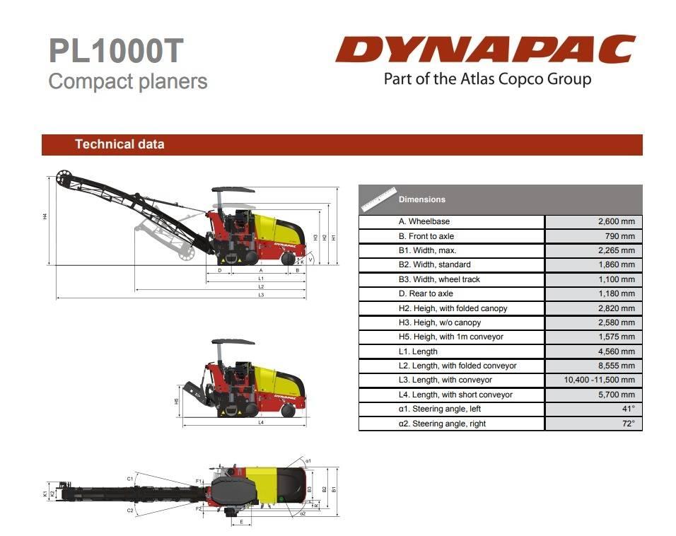 Dynapac PL1000T Asphalt cold milling machines