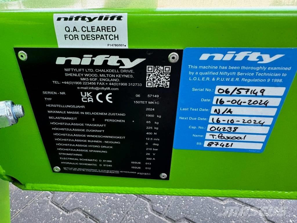 Niftylift 150 TET Trailer mounted platforms